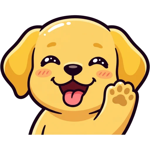 Happy dog waving emote