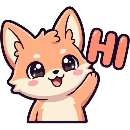 Fox waving hi emote