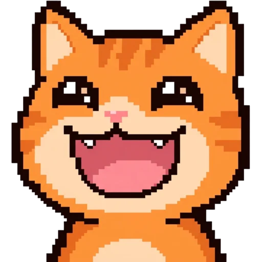 Pixel art cat emote