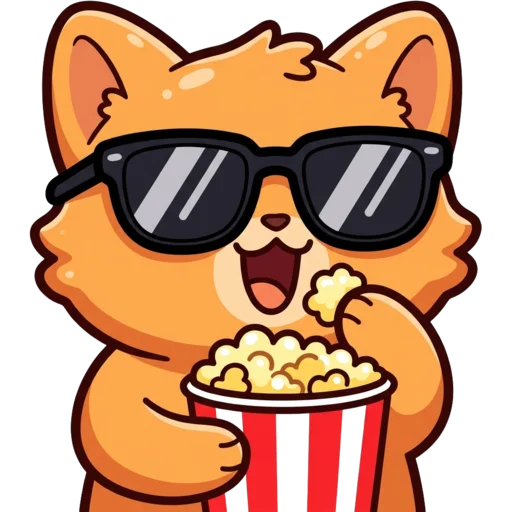 Popcorn Cat – free Cute Twitch emote